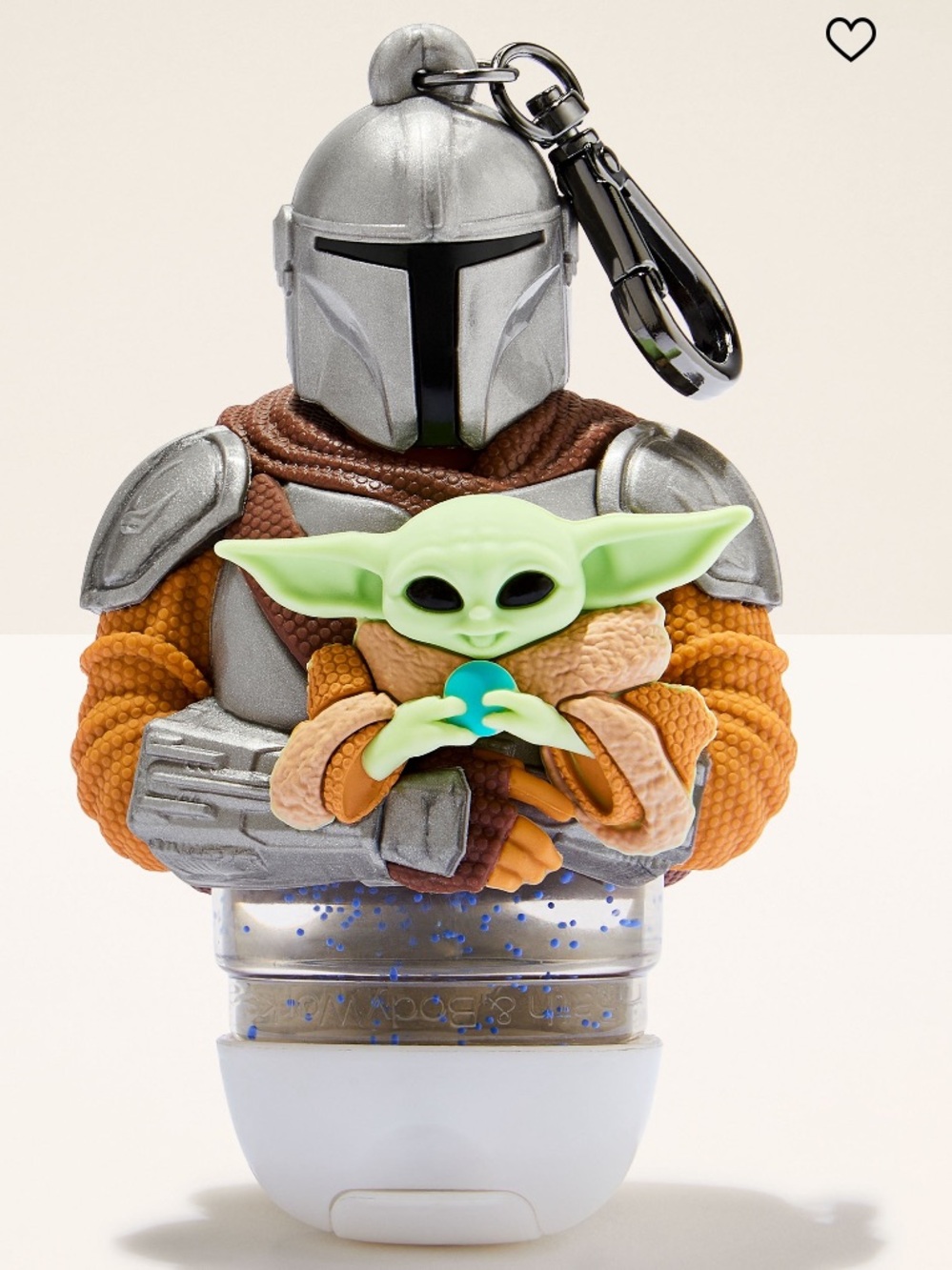 “Grogu & The Mandalorian” B&BW PocketBac Holder that coos, Silver-Tone Clip, NWT